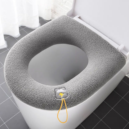 Cozy Pumpkin Pattern Toilet Seat Cover Soft Warm Bathroom Cushion