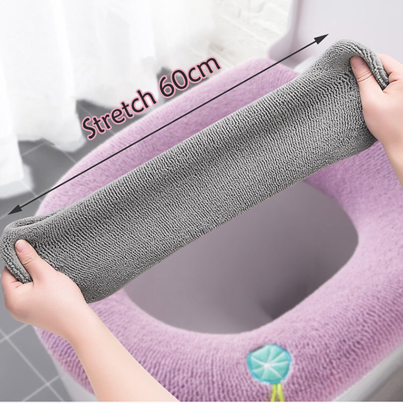 Cozy Pumpkin Pattern Toilet Seat Cover Soft Warm Bathroom Cushion