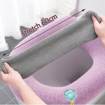 Cozy Pumpkin Pattern Toilet Seat Cover Soft Warm Bathroom Cushion