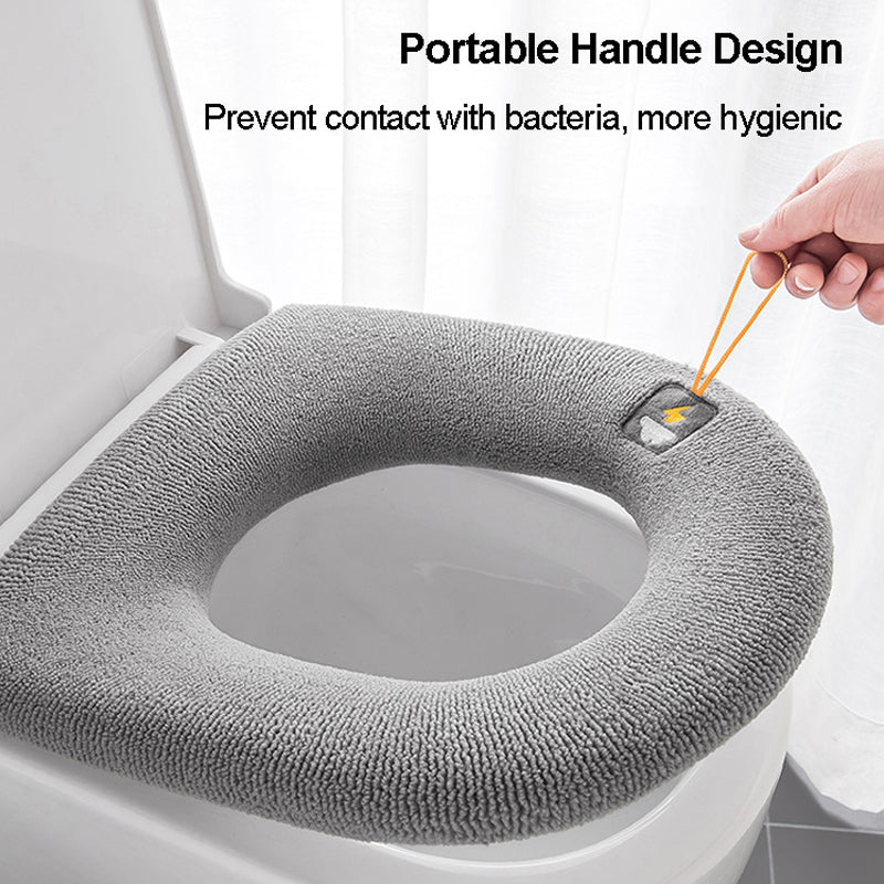 Cozy Pumpkin Pattern Toilet Seat Cover Soft Warm Bathroom Cushion