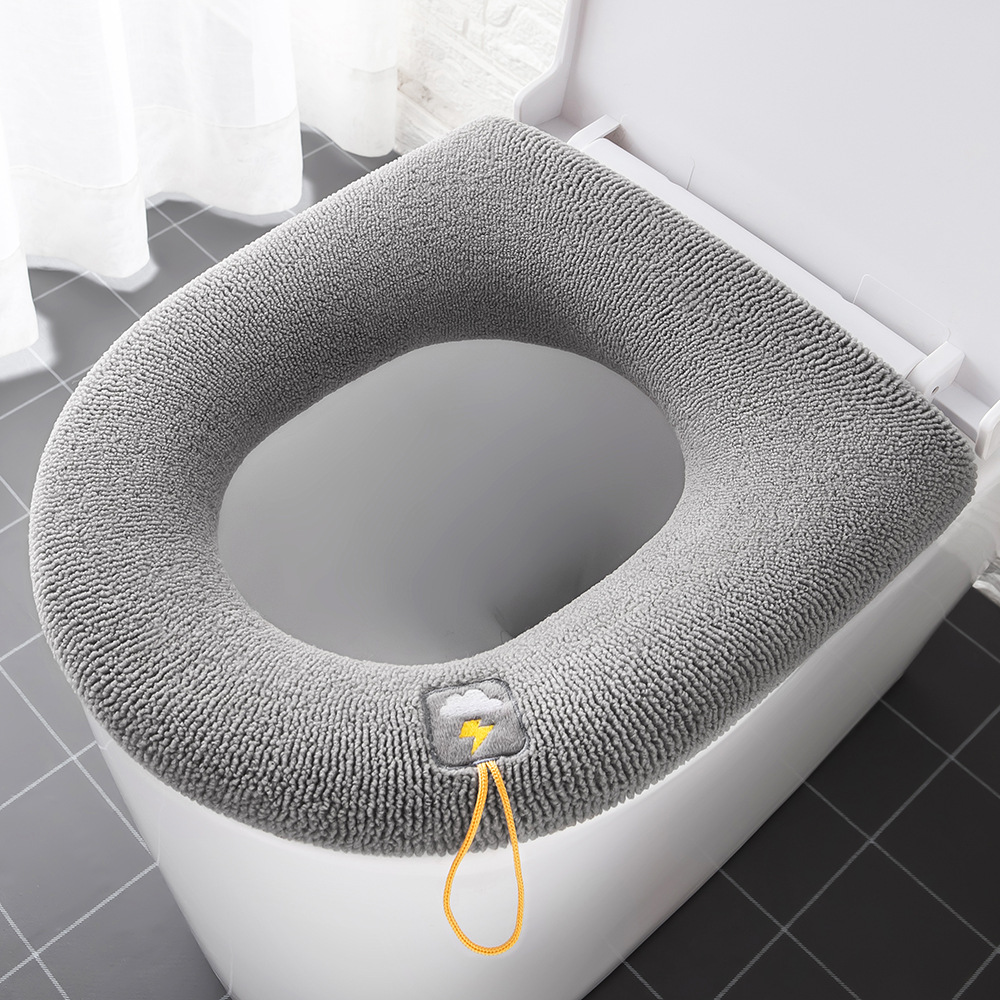 Cozy Pumpkin Pattern Toilet Seat Cover Soft Warm Bathroom Cushion