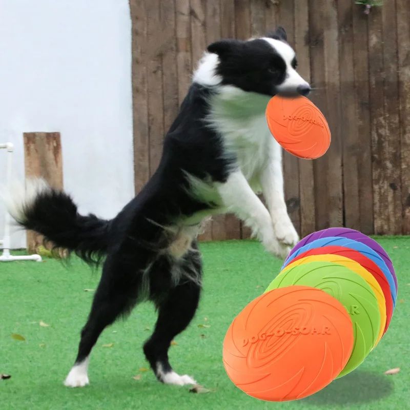 Interactive Dog Flying Disc Silicone Toss Toy for Puppies & Cats