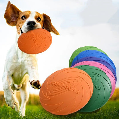 Interactive Dog Flying Disc Silicone Toss Toy for Puppies & Cats