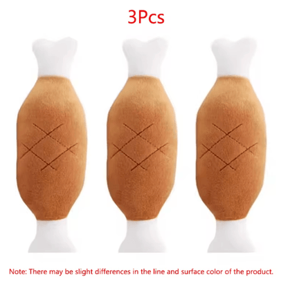 Interactive Plush Squeaky Chicken Leg Dog Toy for Dogs & Cats