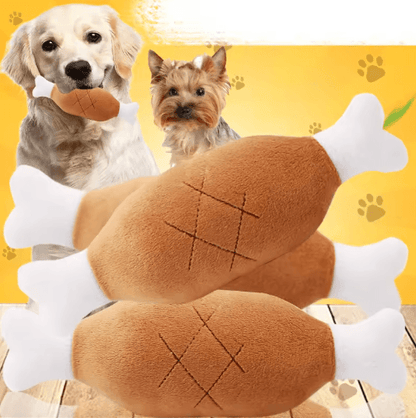 Interactive Plush Squeaky Chicken Leg Dog Toy for Dogs & Cats