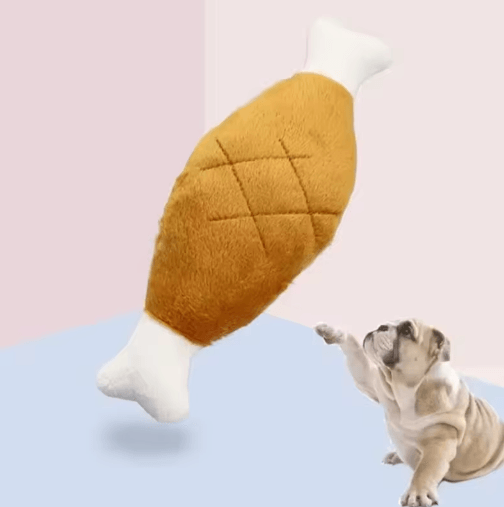 Interactive Plush Squeaky Chicken Leg Dog Toy for Dogs & Cats