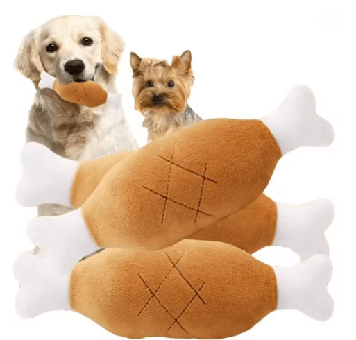 Interactive Plush Squeaky Chicken Leg Dog Toy for Dogs & Cats