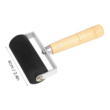 Precision Brayer Roller with Wooden Handle for Printmaking, Ink Spreading & Craft Painting