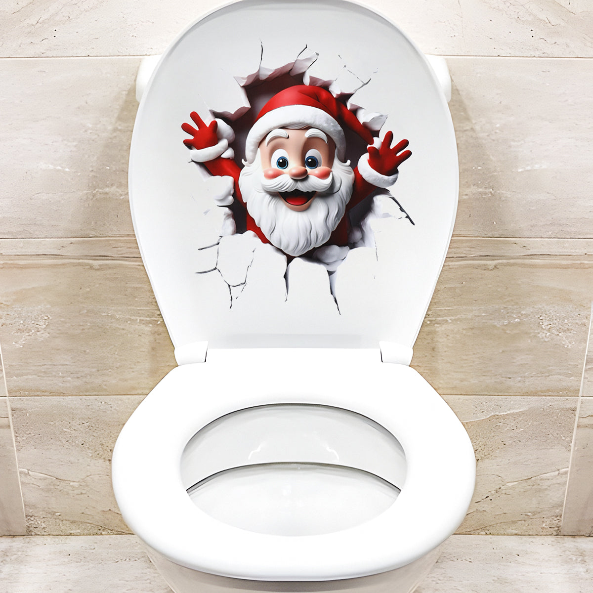 Funny Christmas Snowman Toilet Sticker Set for Festive Bathroom Decor