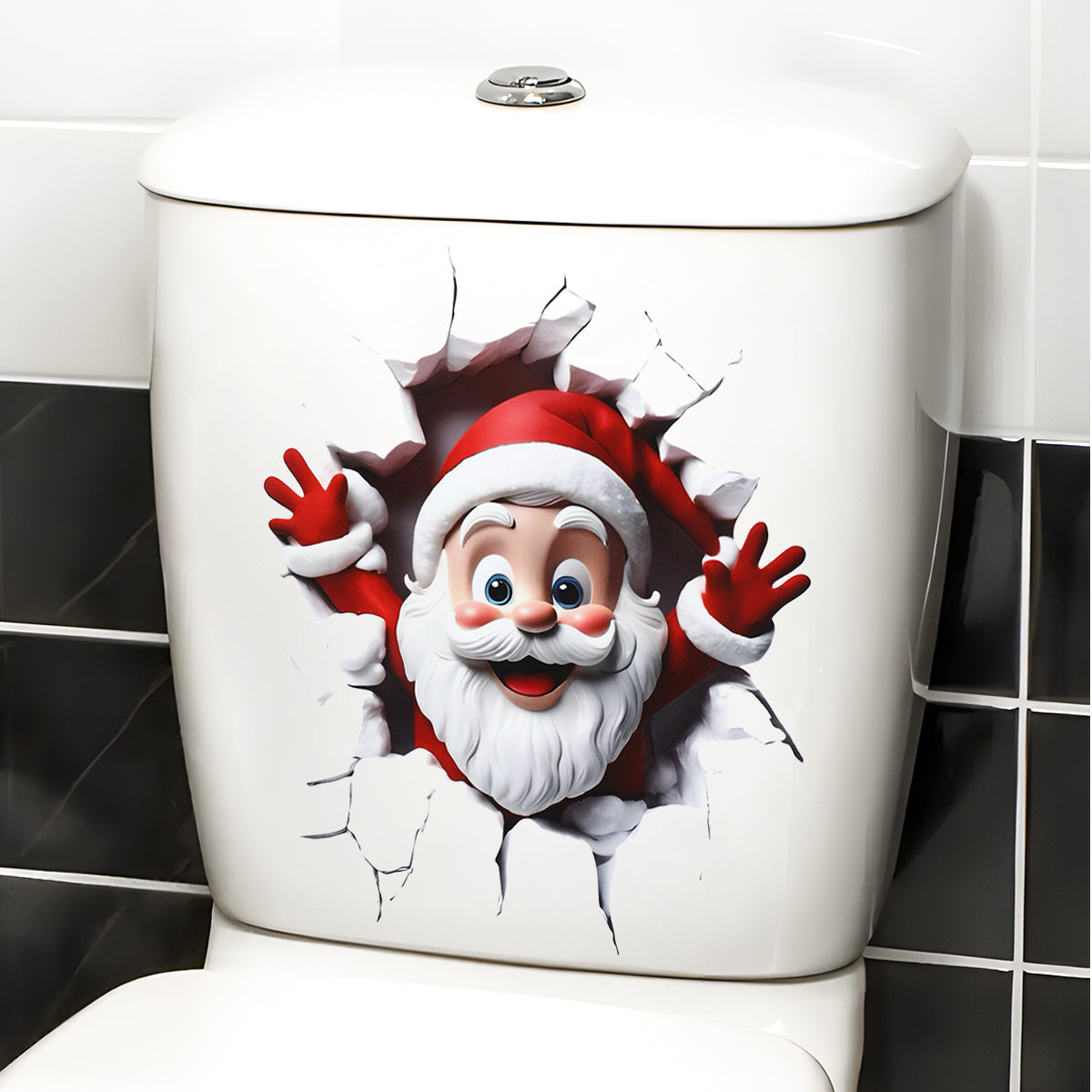 Funny Christmas Snowman Toilet Sticker Set for Festive Bathroom Decor