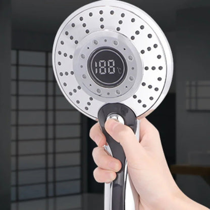 LED Temperature Display Shower Head with Filter & Spray Modes