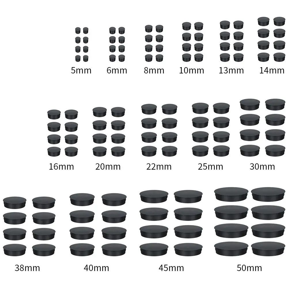 Round Plastic Hole Plug Caps – Furniture Feet Floor Protection Pipe End Cover Inserts