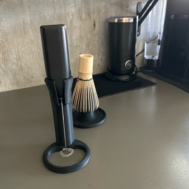 Universal Milk Frother Holder & Coffee Whisk Storage Stand for Egg Beaters and Foam Makers