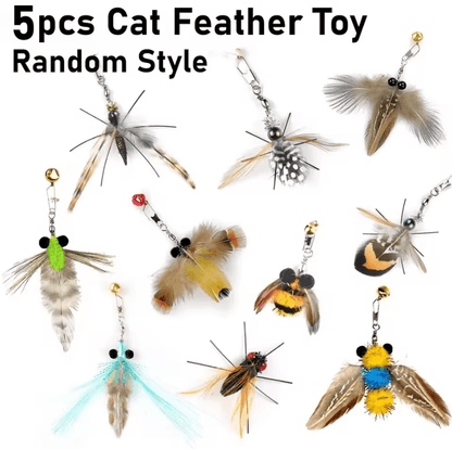 BugChase Feather Replacement Heads for Cat Wand Toys