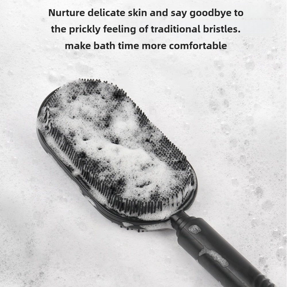 FlexReach Exfoliating Back Scrubber Shower Brush with Massage Grip for Full-Body Deep Clean