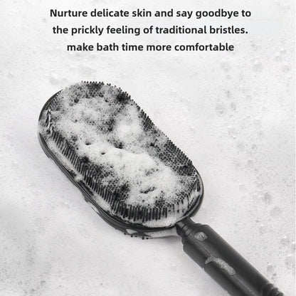 FlexReach Exfoliating Back Scrubber Shower Brush with Massage Grip for Full-Body Deep Clean
