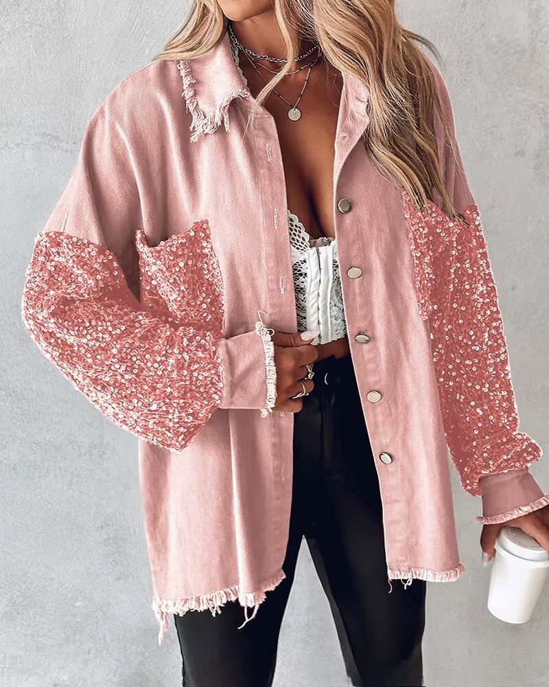 Elegant Beaded Cardigan Jacket for Women Casual Chic Fashion Outerwear