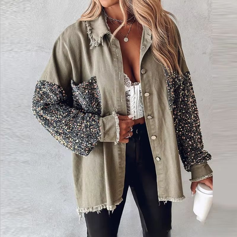 Elegant Beaded Cardigan Jacket for Women Casual Chic Fashion Outerwear