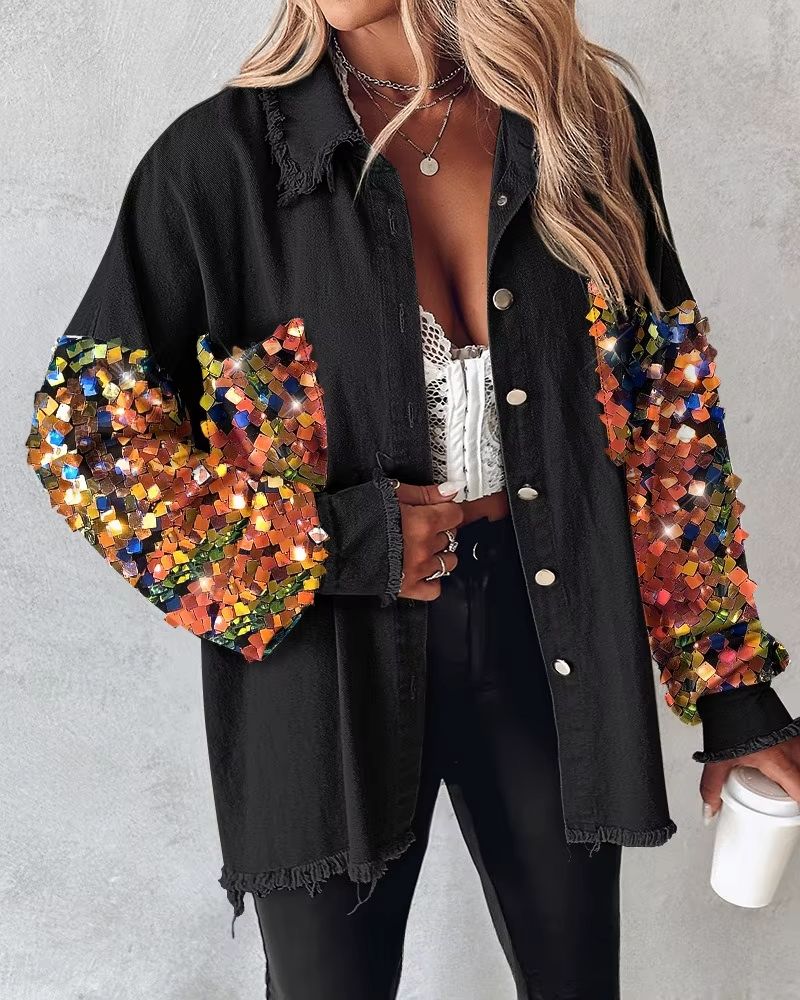 Elegant Beaded Cardigan Jacket for Women Casual Chic Fashion Outerwear