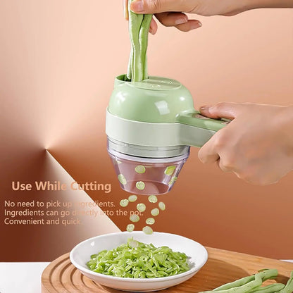 Cordless Electric Food Chopper & Vegetable Cutter Set with Garlic Mincer and Slicer