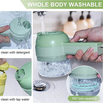 Cordless Electric Food Chopper & Vegetable Cutter Set with Garlic Mincer and Slicer