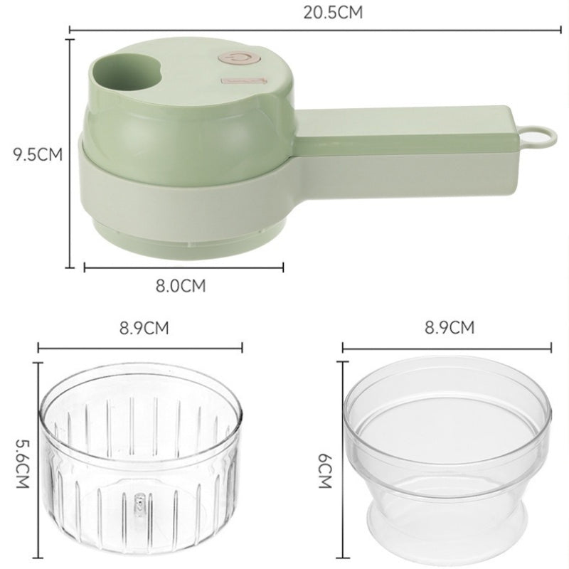 Cordless Electric Food Chopper & Vegetable Cutter Set with Garlic Mincer and Slicer