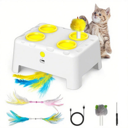PopPounce Rechargeable Whack-A-Mole Interactive Cat Toy