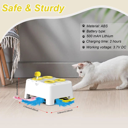 PopPounce Rechargeable Whack-A-Mole Interactive Cat Toy