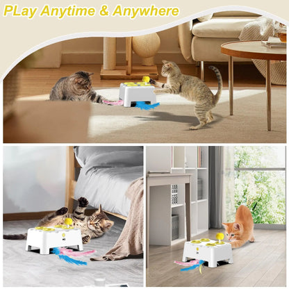 PopPounce Rechargeable Whack-A-Mole Interactive Cat Toy