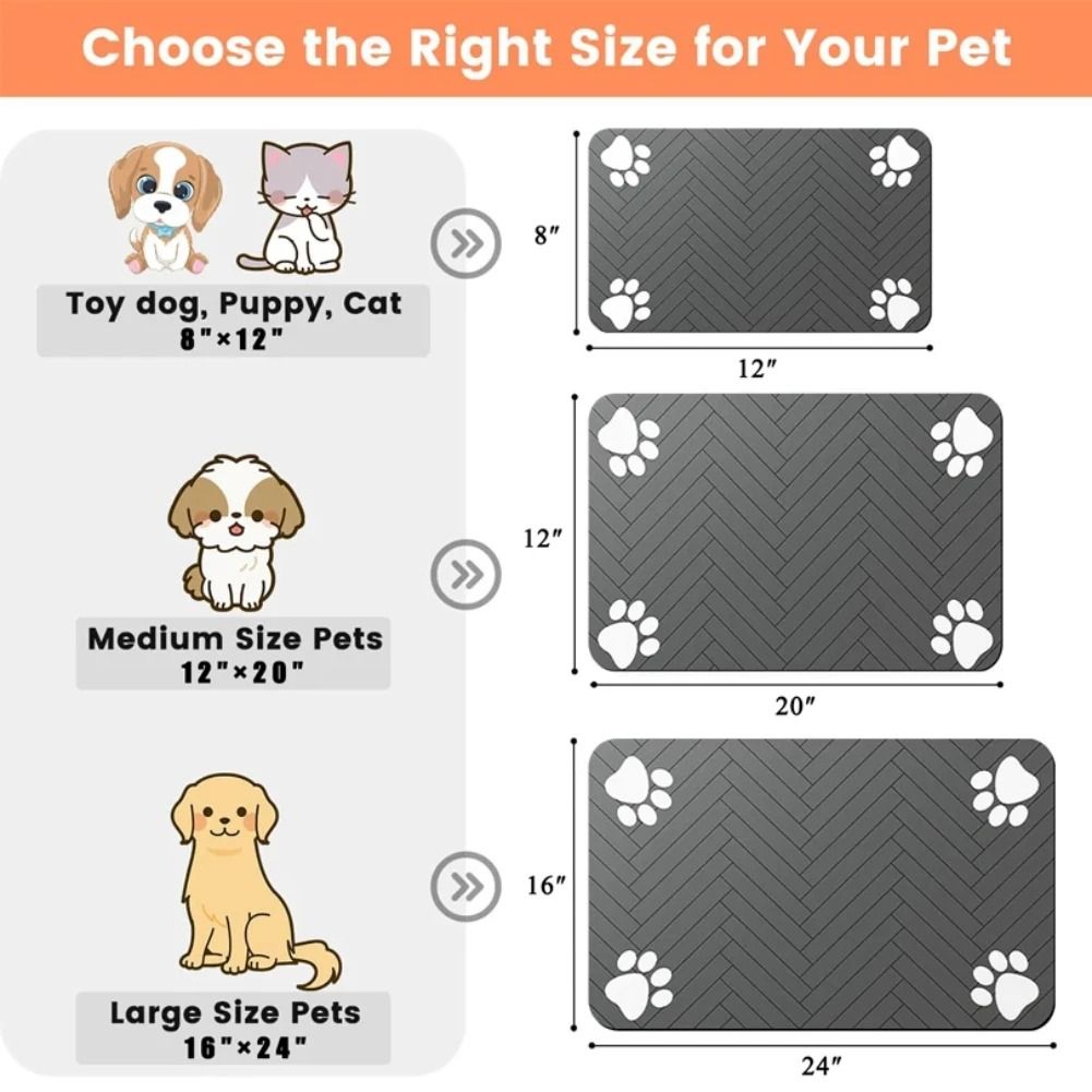 Quick-Dry Absorbent Pet Feeding & Bowl Placemat