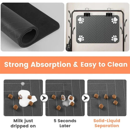 Quick-Dry Absorbent Pet Feeding & Bowl Placemat