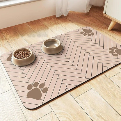 Quick-Dry Absorbent Pet Feeding & Bowl Placemat