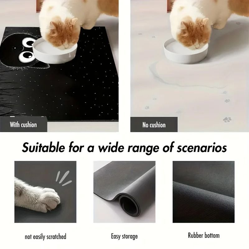 Non-Slip Cat Pattern Waterproof Pet Feeding Mat
