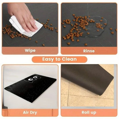 Non-Slip Cat Pattern Waterproof Pet Feeding Mat