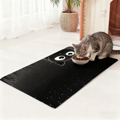 Non-Slip Cat Pattern Waterproof Pet Feeding Mat
