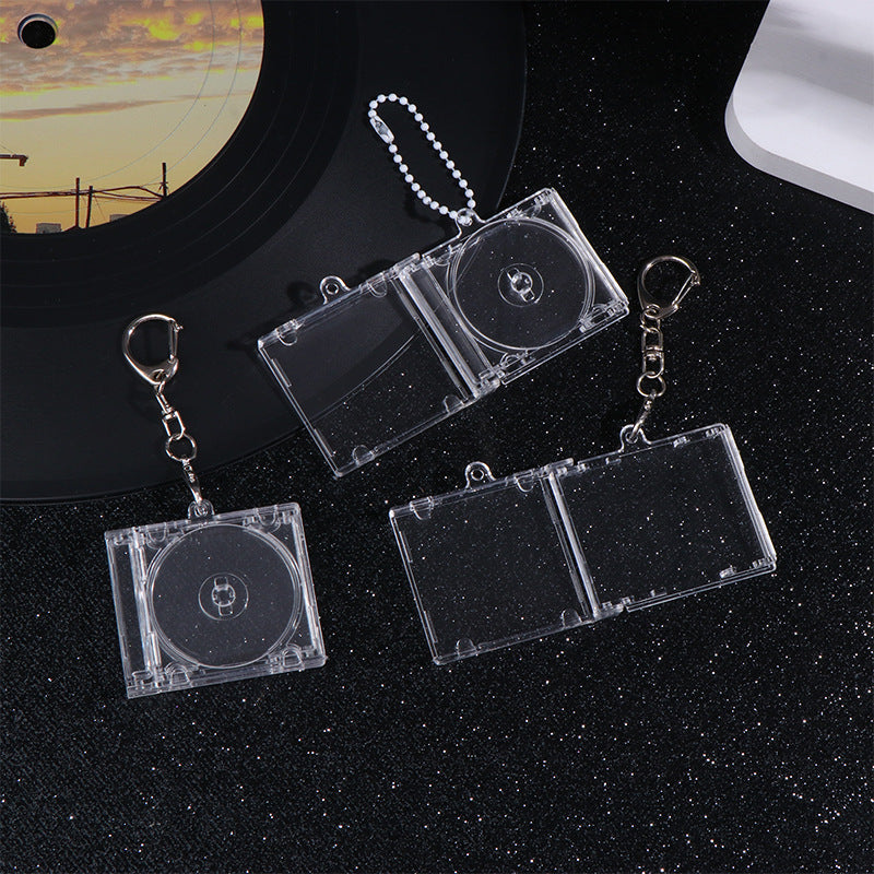Retro NFC Keychain Mini CD Album Pendant for Bags, Keys & Collectors