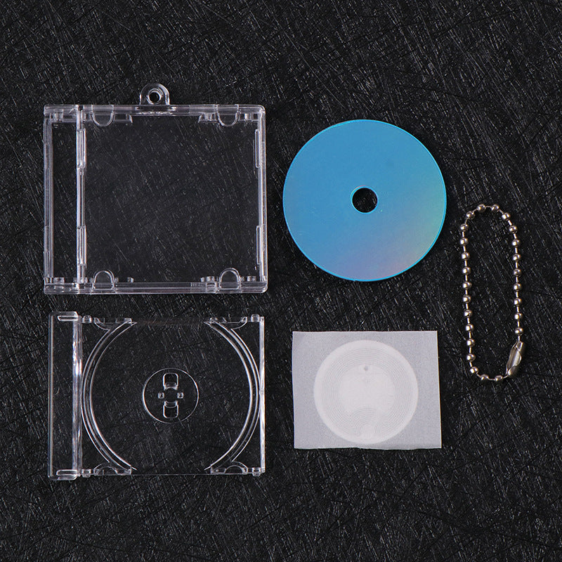 Retro NFC Keychain Mini CD Album Pendant for Bags, Keys & Collectors