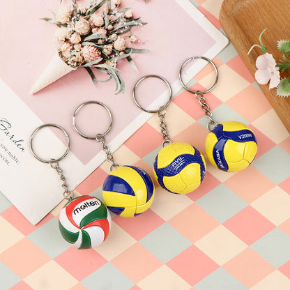 Mini Volleyball Keychain PVC Sports Bag Charm for Players, Coaches & Team Gifts