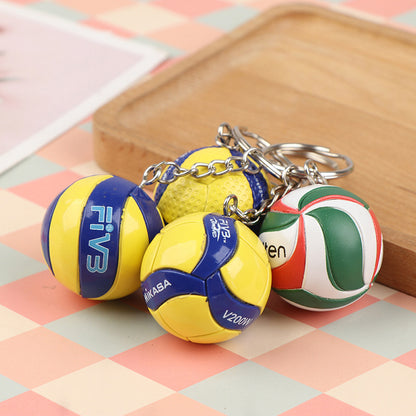 Mini Volleyball Keychain PVC Sports Bag Charm for Players, Coaches & Team Gifts