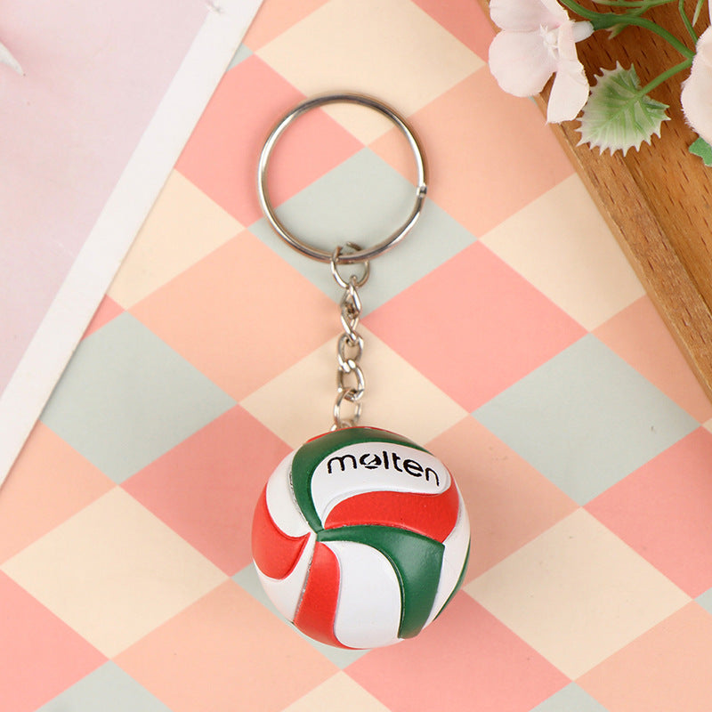 Mini Volleyball Keychain PVC Sports Bag Charm for Players, Coaches & Team Gifts