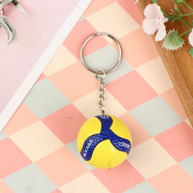 Mini Volleyball Keychain PVC Sports Bag Charm for Players, Coaches & Team Gifts