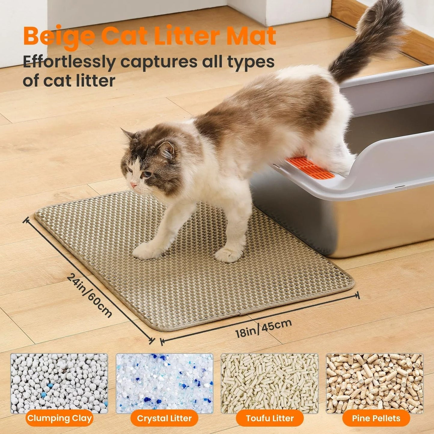 Advanced Honeycomb Double-Layer Litter Trapping Mat