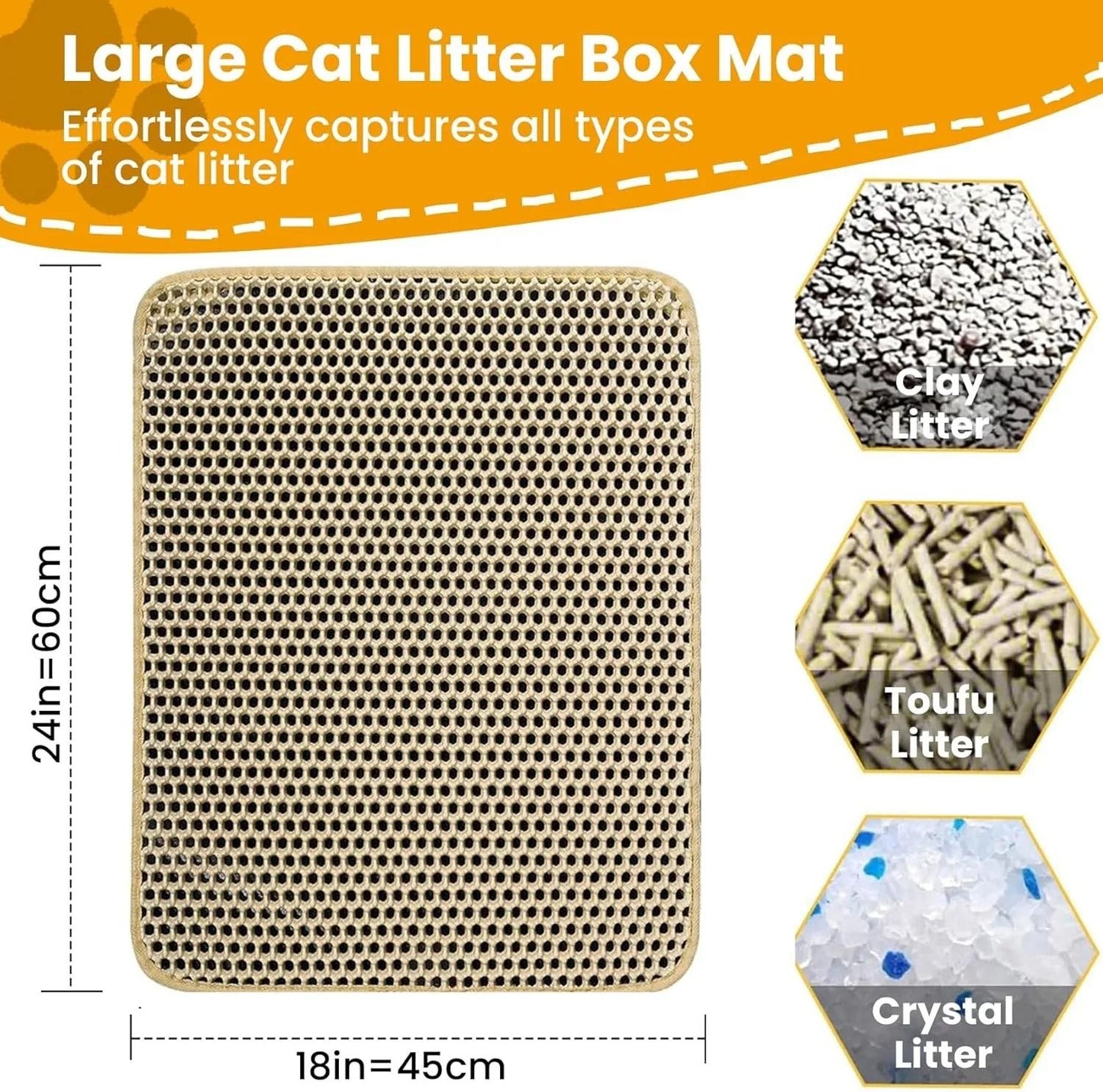 Advanced Honeycomb Double-Layer Litter Trapping Mat