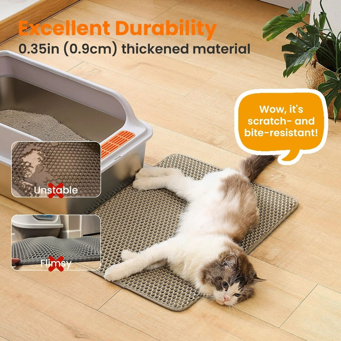Advanced Honeycomb Double-Layer Litter Trapping Mat