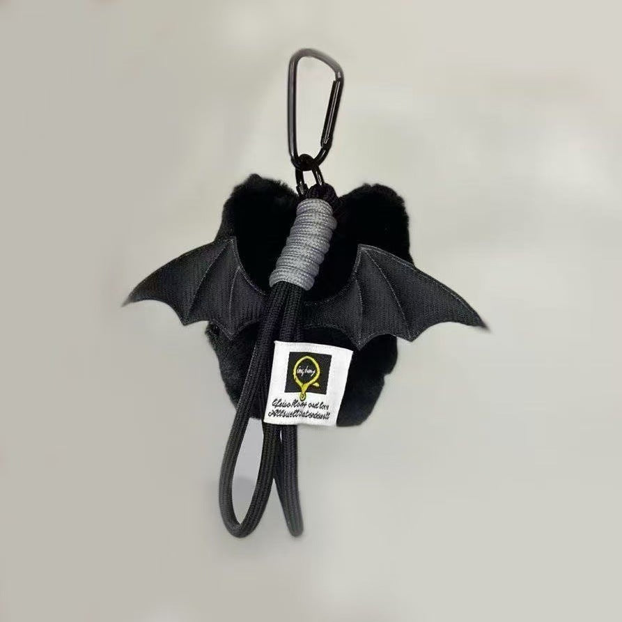 Big Eyed Plush Cat Keychain Cute Black Kitten Bag Charm for Backpacks & Keys