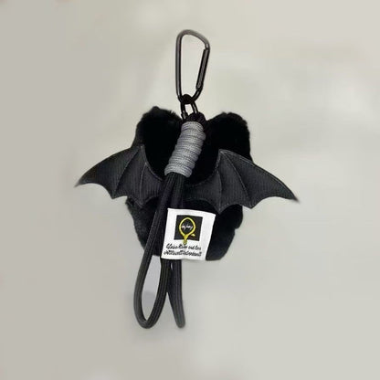 Big Eyed Plush Cat Keychain Cute Black Kitten Bag Charm for Backpacks & Keys