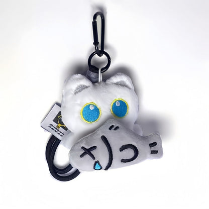 Big Eyed Plush Cat Keychain Cute Black Kitten Bag Charm for Backpacks & Keys