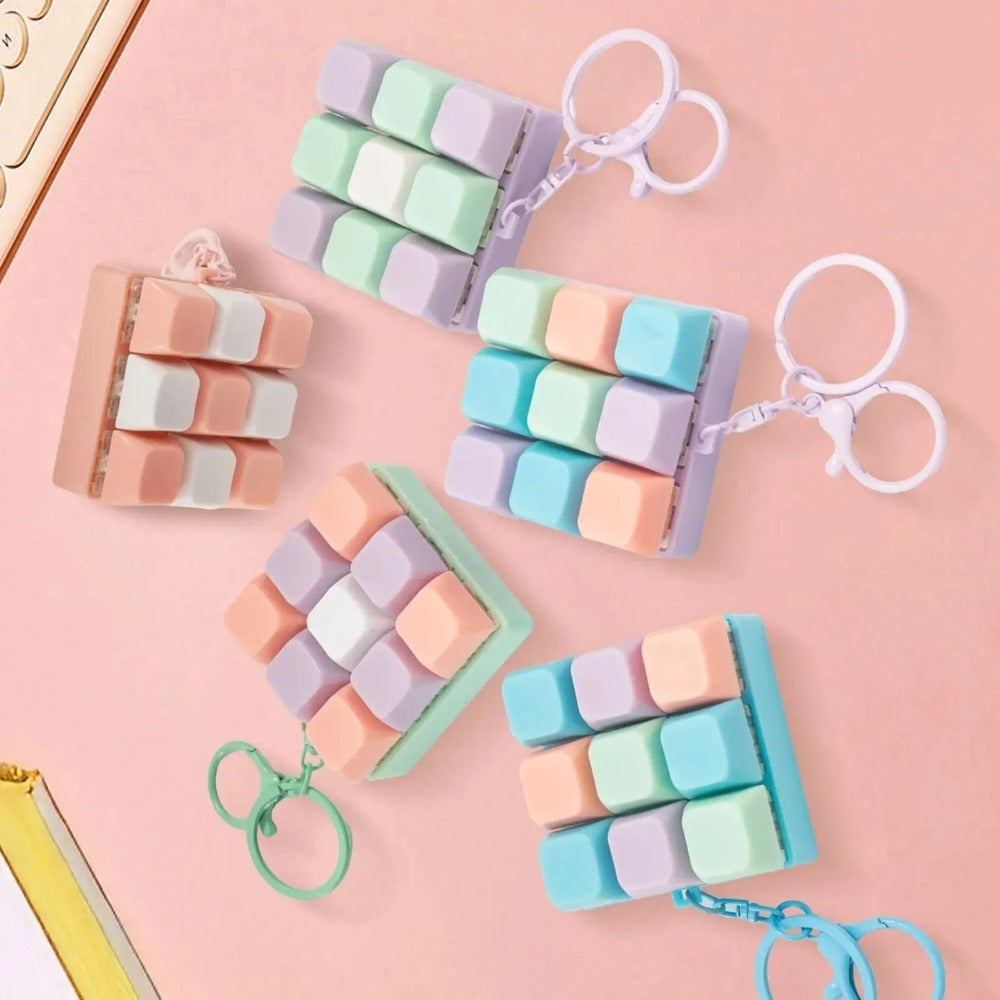 Key Fidget Keyboard Toy Keychain for Stress Relief and Focus