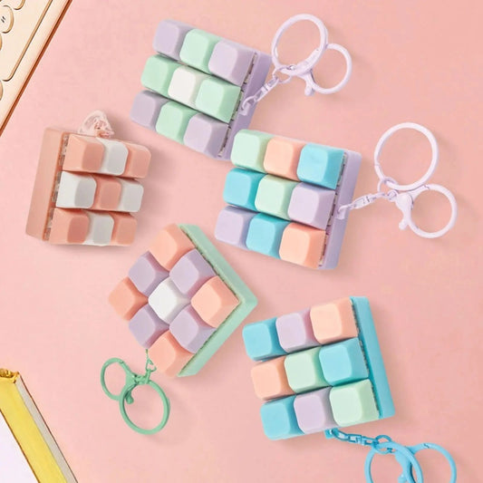 Key Fidget Keyboard Toy Keychain for Stress Relief and Focus
