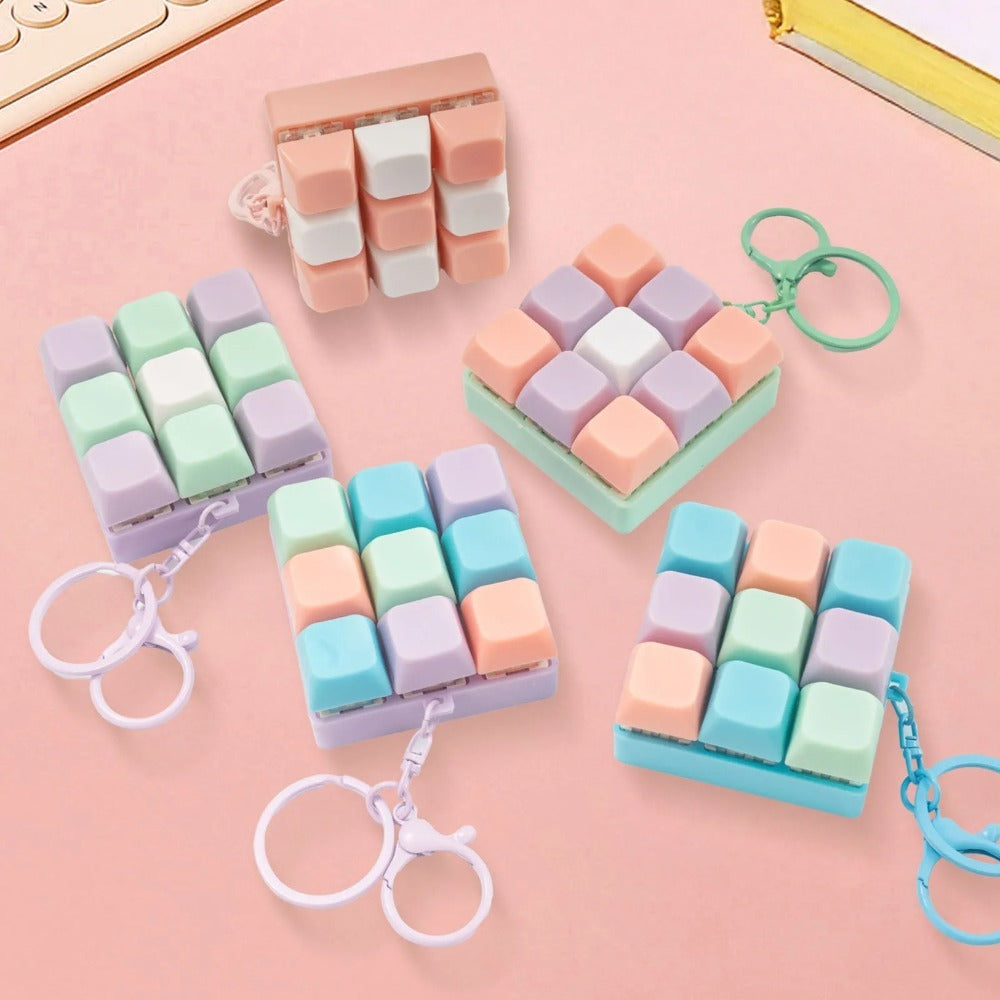 Key Fidget Keyboard Toy Keychain for Stress Relief and Focus